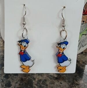 New Donald Duck Dangle Drop Earrings Disney